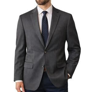 Jos A Bank Joseph Men's 42L Slim Fit Wool Blazer Charcoal Gray Sport Coat